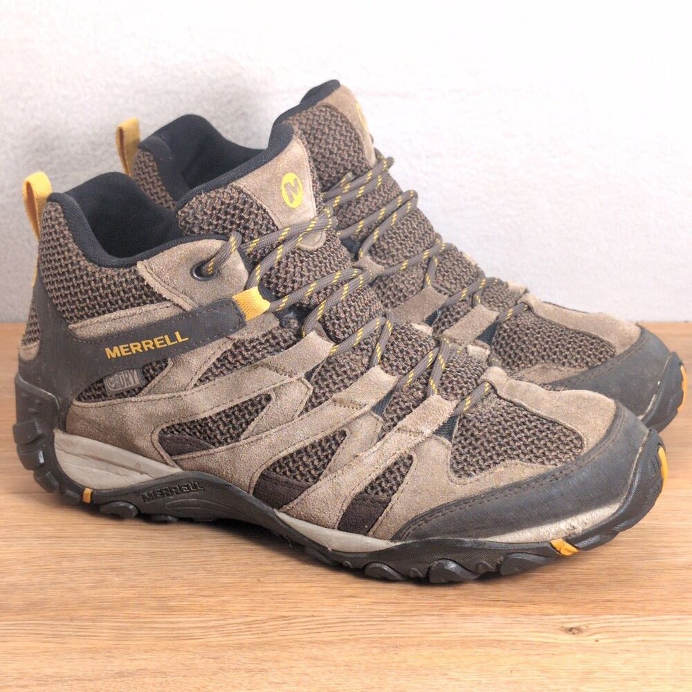 Merrell Alverstone Mid Men’s 9 EU 43 Waterproof Hiking Boots Boulder Brown Trail